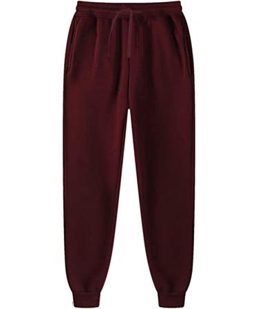 Winter Fleece Sweatsuit for Men - Wine, X-Large | Hoodie & Joggers Set for Workout | Comfy Tracksuit Sweatshirt & Sweatpants Outfit - Buy Online on GoSupps.com