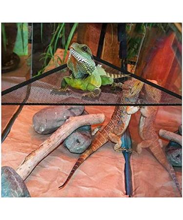 QUUPY 2 Reptile Hammock Set Triangle Breathable Net Breathable Mesh Lizard hammock for Large and Small Bearded Dragons Anoles Geckos Lizards or Snakes 33x33x48cm Black - Buy Online on GoSupps.com