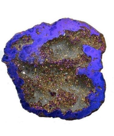 Blue electroplated Crystal druzy Gemstone geode Reiki crystal-1pc Natural Luster