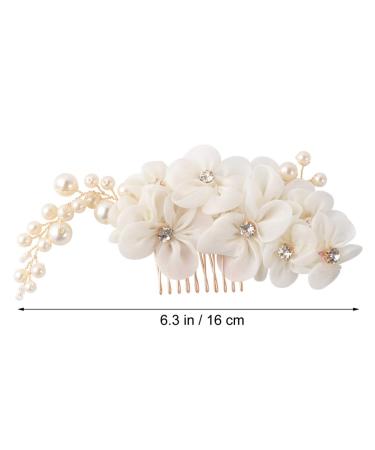 Handmade Bridal Hair Side Comb Clip | Tulle Wedding Headpiece & Accessories - White - Buy Online on GoSupps.com