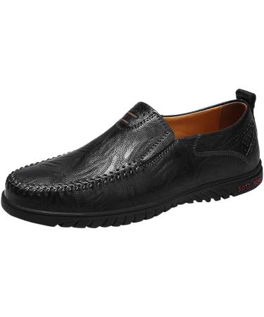 LATINDAY Men's Premium Genuine Leather Loafers - Black - Buy Online on GoSupps.com