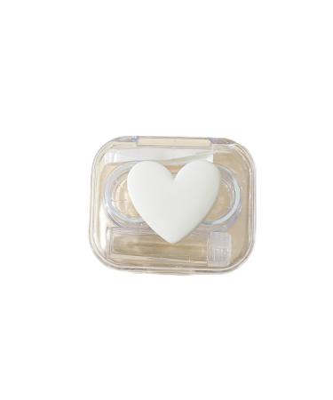 Heart Contact Lens Case Portable Eye Contact Lens Case Mini Box Container Leak Proof with Tweezer Remover Tool Soak Cleaner Washer Holder Storage Set for White/Opulent Garden