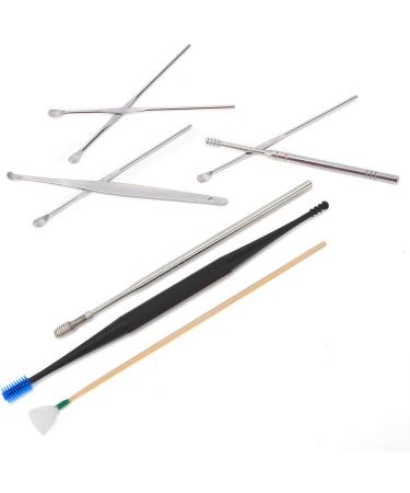 Stainless Steel Ear Wax Picker Kit - 9pcs Spiral Design for 360 Degree Cleaning - Buy Online on GoSupps.com