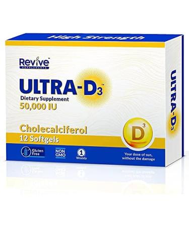 Ultra-D3 50,000 IU Weekly Vitamin D Softgel for Bones, Teeth, and Immune Support - Gluten Free - 12 Count Pack - Buy Online on GoSupps.com
