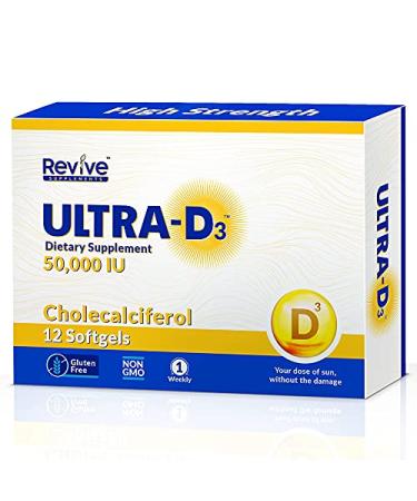 ULTRA-D3 New Road Health Supply Vitamin D3 50 000 IU Weekly Vitamin D Softgel for Bones Teeth and Immune Support Gluten Free 12 Count 12 Count (Pack of 1)