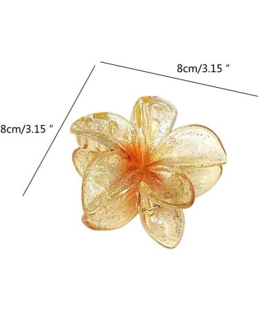 XIAHIOPT Hair Claw Clip for Girl Flower Hair Clamp SharkClip Hair Tool Ponytail Holder Hair French Jaw Clip Lady Headdress Orange - Buy Online on GoSupps.com