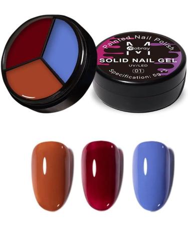Hot Nail Manicure for DIY Drawing Soak Off Gel Three-color Solid Canned Gel Pre Gel Painting Gel(06) Style06 - Buy Online on GoSupps.com