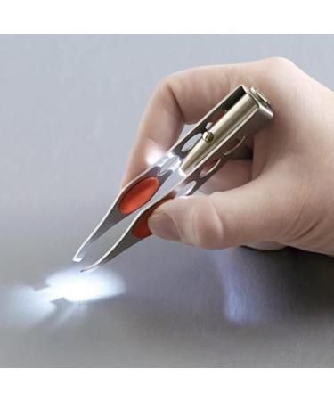 1PC Tweezers With Light Stainless Steel Eyebrow Tweezer Hair Removal Spotlight Eyelash Tweezer Eyebrow Tweezer Professional Beauty Tools Illuminate Dark Areas - Buy Online on GoSupps.com