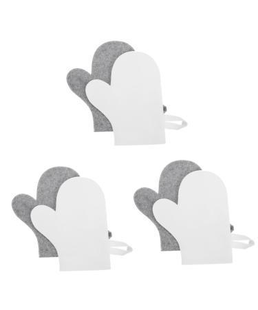 Toddmomy 6pi ces Gants De Gommage Exfoliants Feutre Lot pour Sauna Et Bain limination des Peaux Mortes Gris Et Blanc 3