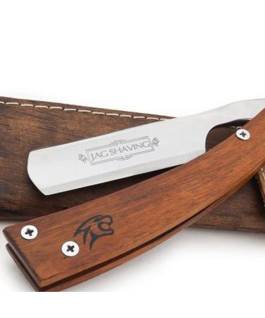 Premium Straight Cutthroat Razor with Wooden Handle & Leather Case for Men - Perfect for a Classic Shave - Buy Online on GoSupps.com