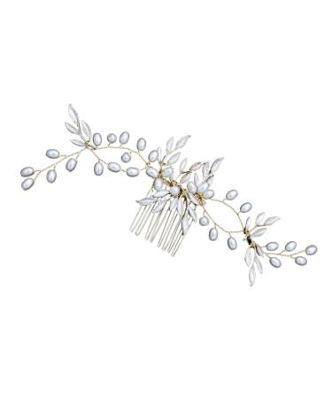 DOITOOL Combs Hair Pin Hair Clip Bridal Headdress Women Hairpin Hair Jewels for Women Wedding Headpiece Bride Insert Comb Bridal Hair Comb Hair Accessories Headgear Pearl Miss