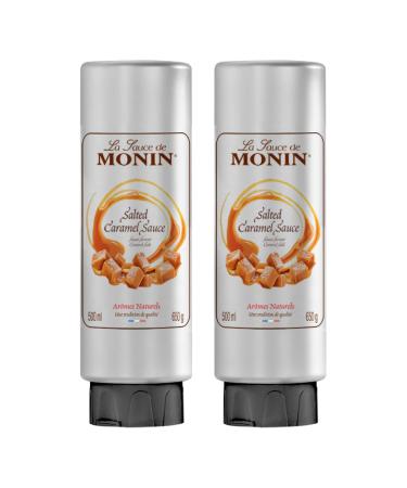 Premium Salted Caramel sauce | 2 x Monin Salted Caramel Sauce 500ml for Mochas Coffee Chocolate Dessert Sauce ice cream topping and more
