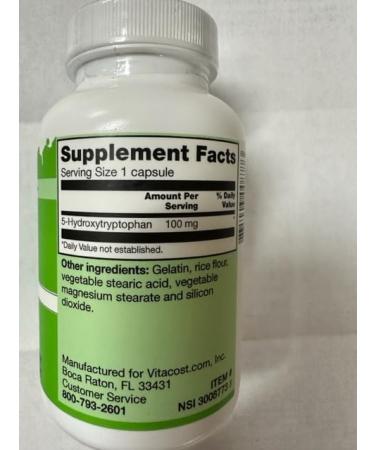 Buy Vitacost 5-HTP 100 mg - 240 Capsules | Premium Mood Support & Sleep Aid - International Shipping Available - Buy Online on GoSupps.com