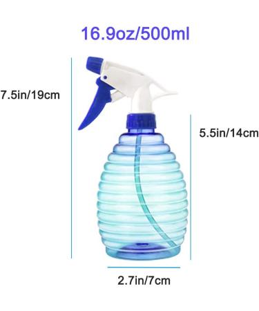 Mister Spray Bottles 16.9oz/500ml - Adjustable Storage Containers for Hair, Plants, and Cleaning - Includes Mini Funnel, Adhesive Hook, and Labels (Blue/Green) - Buy Online on GoSupps.com