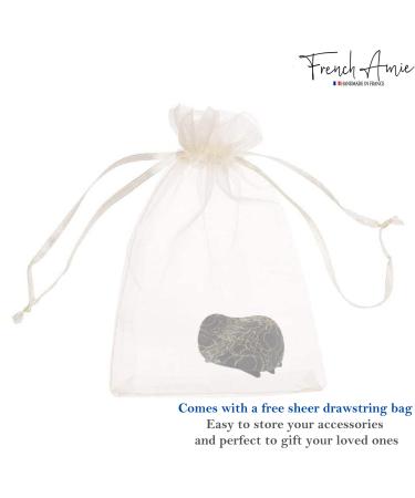 French Amie Onde Golden Lace Black Handmade Celluloid Hair Claw Clamp - Buy Online on GoSupps.com