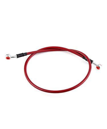 Brake Oil Hose Line Universal Motorcycle Brake Oil Hose Fuel Hose Line Connector Stainless Steel Braided (90CM red)