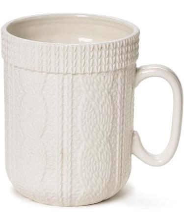 Two's Company Cable Knit Pattern Mug 18 fl oz Ceramic with 6 Snowman Marshmallow Toppers - Buy Online on GoSupps.com