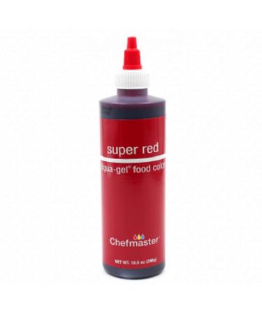 Chefmaster Super Red Liqua-Gel Food Coloring | Vibrant Color | Professional-Grade Dye for Icing, Frosting, Fondant | Baking & Decorating | Fade-Resistant | Easy-to-Use | Made in USA | 10.5 oz