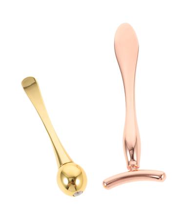 1 Set Eye Roller Head T-bar Set Facial Dark Circles Eye Eye Stick Eye Cream Applicator Tool Fake Hair Edges Under Eye Face Digging Spoon