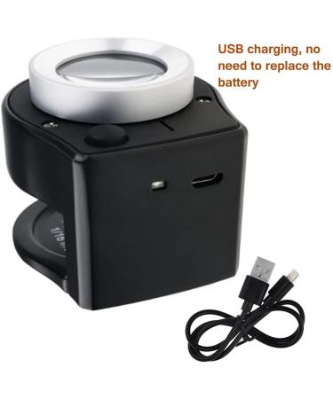 Plauauyt 30X Loupe Magnifier with 6 LED Lights Rechargeable Portable Desktop Metal Jewelers Loupe Magnifying Glass with Light - Buy Online on GoSupps.com