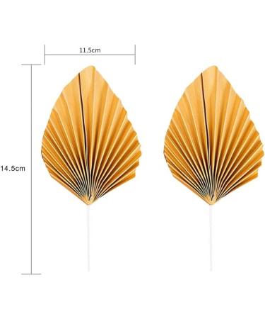 4Pcs Paper Palm Fan Cupcake Topper palm spears for cakes Spear Leaf Cake Insert Supplies Cake Decorations for Birthday Wedding Party(Gold) (cswcmy20220920-0007) - Buy Online on GoSupps.com