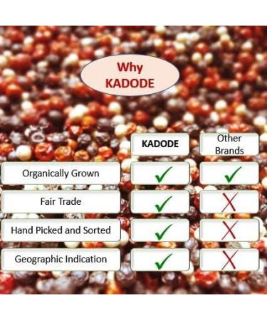 Kadode Kampot Pepper - Black Peppercorns for Grinder 100g Organic Authentic Cambodian Kampot Pepper Natural Fair-Trade and Traceable to The Farmer (Pack of 2 x 50g) - Buy Online on GoSupps.com