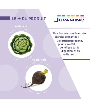 JUVAMINE - Artichoke and Black Radish - Liver Wellness - Contributes to the proper functioning of the Digestive and Hepatic System - 2 Month Format - 120 Capsules of vegetable origin - Buy Online on GoSupps.com