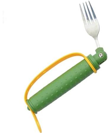 Adaptive Disabled Utensils Forks Elderly Anti-Shake Forks Easy Grip Cutlery with Adjustable Strap Non-Slip for Elderly Parkinson Arthritis Handicap Green Green HaoAMZ