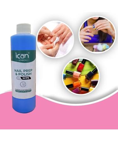 ican Nail Prep & Polish 2 in 1 Wipe Gel Polish Residue Cleaner Multi-Purpose for Sanitiser For Nail Care 500ml - Buy Online on GoSupps.com