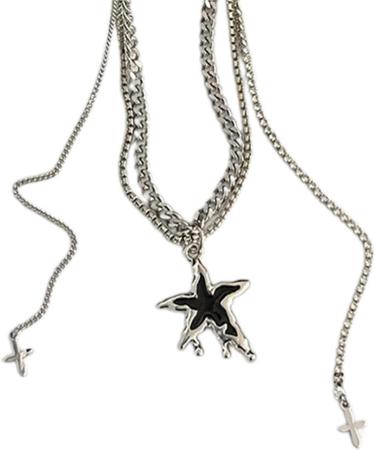 Oralgo's Simple Cross-Tassel Star Necklace - Stylish Collarbone Chain Fashion Jewelry for Women - Buy Online on GoSupps.com