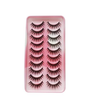 Japanese anime cosplay eyelashes 10 pairs of nude makeup cos goblin eyelashes. (10 pairs of crescent color trays SA203) Pair 10 pairs of crescent color trays SA203