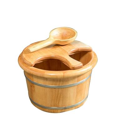 Natural Wooden Footbath Bucket Household Portable Foot Bath Bowl with Lid Wooden Foot Bath Barrel for The Elderly Office Hotel Natural Thicken Foot Basin Household Sleep Improve lofty ambition Warm as