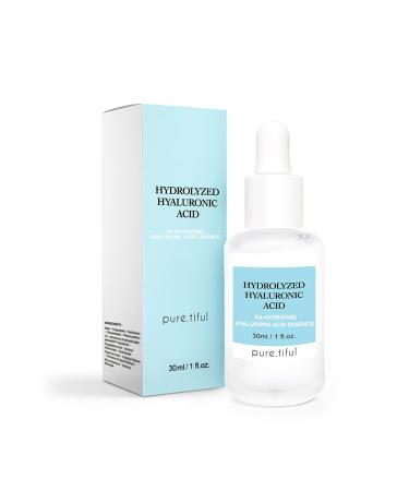 pure.tiful Hydrolyzed Hyaluronic Acid Serum (30ml) for all ages(teen & adult) | Triple HA Complex with Algae & Sodium Hyaluronate | Deep Hydration Fine Line & Wrinkle Care Sensitive Skin Safe