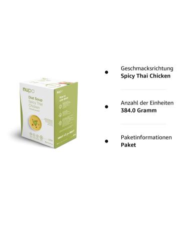 NUPO Diet Soup - Spicy Thai Chicken | Low-Calorie Gluten-Free Meal Replacement | Protein-Rich Vitamin-Packed Weight Loss Soup (12 Portions) - Buy Online on GoSupps.com
