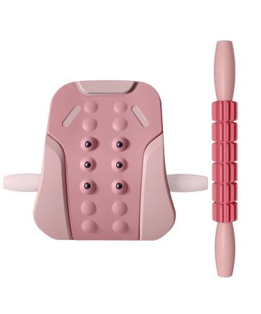 Massage tools - 2 in 1 massage device of straight roller stick and backhums set - massage kit for lymphatic drainage body shape muscle formation magnetic physiotherapy (unit size pink) Unity variable rose