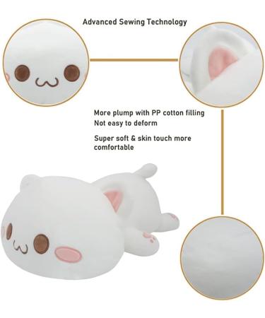 Soft Cat Plush Pillow - Kawaii Anime Stuffed Animal Toy for Kids - 11.8 inch White - Perfect Gift for Girls' Birthday or Valentine - Buy Online on GoSupps.com