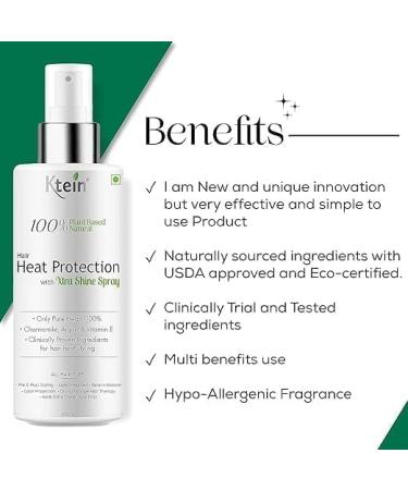 TA 100% Plant Based Hair Heat Protection Spray with EXTRA SHINE - Chamomile | Argan and Vitamin E | (100ml) - Buy Online on GoSupps.com