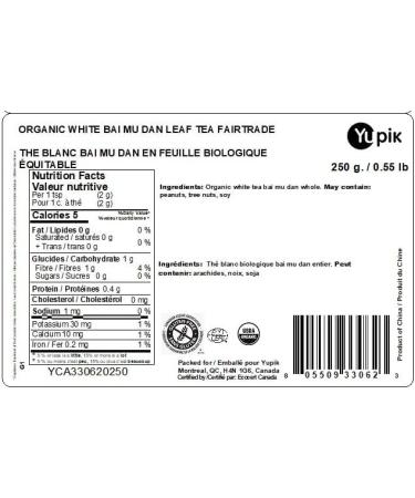 Yupik Organic White Bai Mu Dan Leaf Tea (fairtrade) 250g 6 Count 1.5 kg - Buy Online on GoSupps.com