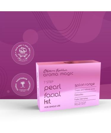 Aroma Magic Pearl Facial Kit - 7 Steps Skincare Set for Oily & Acne Prone Skin | Deep Cleansing Reduces Spots & Smoothens Skin | Single Use - Buy Online on GoSupps.com