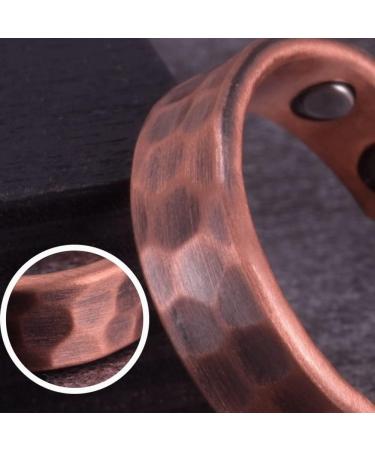 Vintage Hammered Copper Magnetic Ring for Men - Stylish and Therapeutic - Buy Online on GoSupps.com