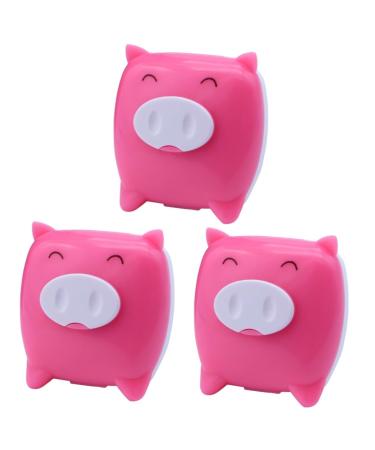 Healifty 6pcs Lens Storage Cartoon Lens Container Lens Case Piglet Accompanying Box Rosyx3pcs mediumx3pcs