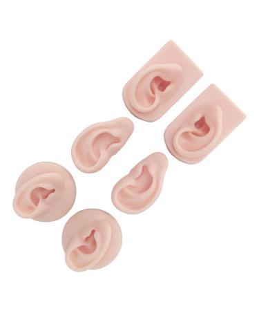 Human Ear Model with 3 Pairs Earring Elastic Bands for Piercing Practice - Light Skin Color - Buy Online on GoSupps.com