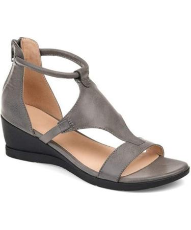 Creev Women's Summer Beach Wedge Sandals - Comfortable Open Toe Slip-On Shoes (Gray 40 EU | Brown 43 EU) - Buy Online on GoSupps.com