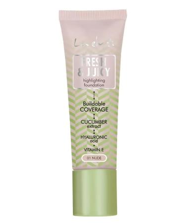 LOVELY. Fluid Fresh and Juicy Makeup Base - Makeup Foundation nr1 Nude