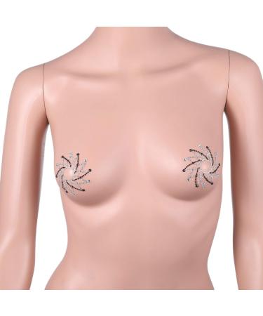 LUOEM Acrylic Nipple Covers Rhombus Shape Breast Face Jewels Gem Stones Bindi Stickers (White Black) - Buy Online on GoSupps.com