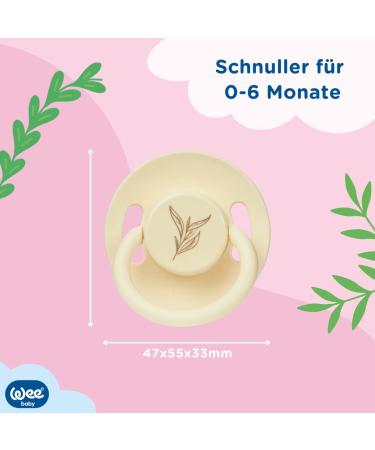 Wee Baby 2-Pack Natural Rubber Pacifier | BPA-Free Pink & Cream Pacifiers for Newborns 0-6 Months | Air Hole Design to Prevent Irritation - Buy Online on GoSupps.com