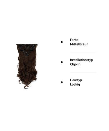 S-Noilite 17 Full-Head Clip-In Ombre Hair Extensions - Medium Brown Dip Dye 8pcs Long Hair (43 cm) - Buy Online on GoSupps.com