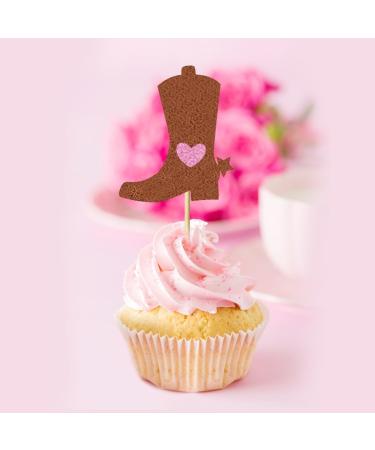 UXYOKM 24Pcs Gender Reveal Cupcake Toppers Glitter Cow Boy or Girl Cupcake Picks Blue Pink Cowboy Hat and Boots Gender Reveal Theme Baby Shower Kids Birthday Party Cake Decoration Supplies - Buy Online on GoSupps.com