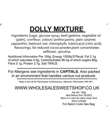 Ellies Jellies Dolly Mixtures - 700g Rectangle Tub Vibrant Colors- Soft Sweets Multi Shapes Fondant Shapes Sugar Coated Jellies - Buy Online on GoSupps.com