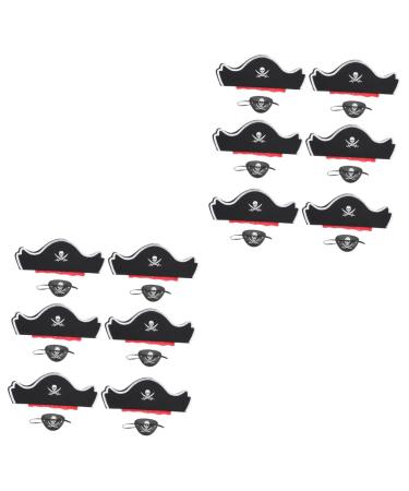 Healeved 12 Sets Pirate Hair Blindfold Pirate Hat with Pirate Eye Patch Prom Suit Pirate Captain Hat Pirate Theme Party Favors Pirate Cosplay Hat Pirate Costume Halloween Supplies Plastic